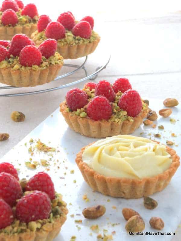 Pistachio Raspberry Rose Tartlettes | Low carb Gluten-free Dairy-free Paleo | http://lowcarbmaven.com