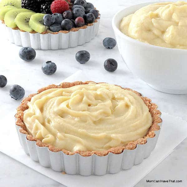 These Fresh Fruit Tarts are filled with coconut milk pastry cream and have a coconut-almond crust | Low carb, Gluten-free & Casein-free | lowcarbmaven.com