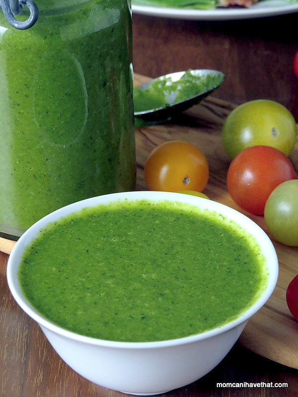 Basil & Mint Vinaigrette is a great dressing and marinade for salad, vegetables, meat & fish | low carb, gluten-free, dairy-free, Paleo | lowcarbmaven.com