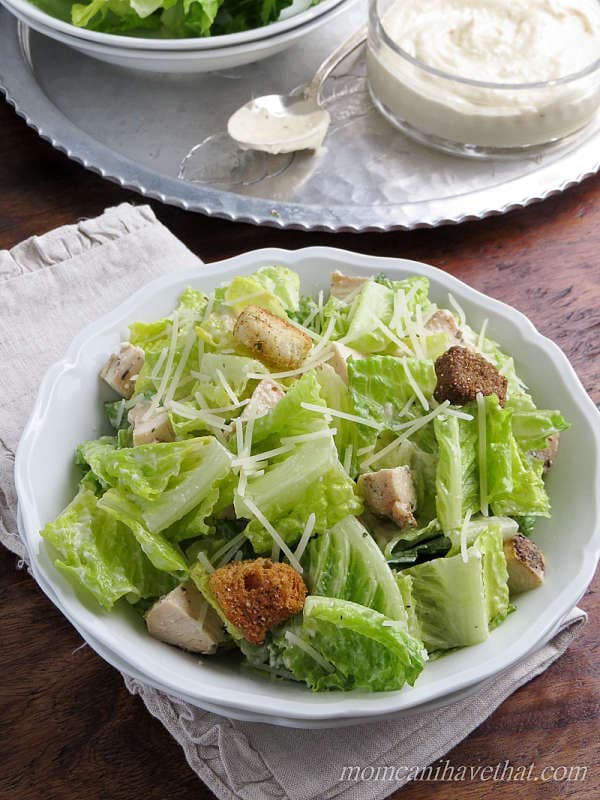 Grilled Chicken Caesar Salad with a lemony dressing is a great Summer meal at 3 net carbs!| Low Carb, Gluten-free, Keto | lowcarbmaven.com