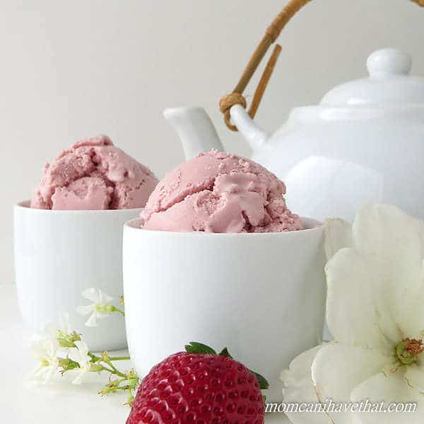 A sophisticated strawberry ice cream with a tart, acidic bite and nice depth of flavor. This low carb Strawberry Buttermilk Ice Cream, is ice cream at its best. | low carb & keto | lowcarbmaven.com
