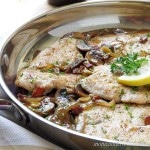 This recipe for Turkey Marsala consists of flattened turkey scallopini with bacon, mushrooms, garlic and onions in a Marslla wine sauce presents a nice twist on the traditional Italian-American dish of Chicken or Veal Marsala. This low carb version is easy to prepare and full of flavor. | LC DF GF Paleo