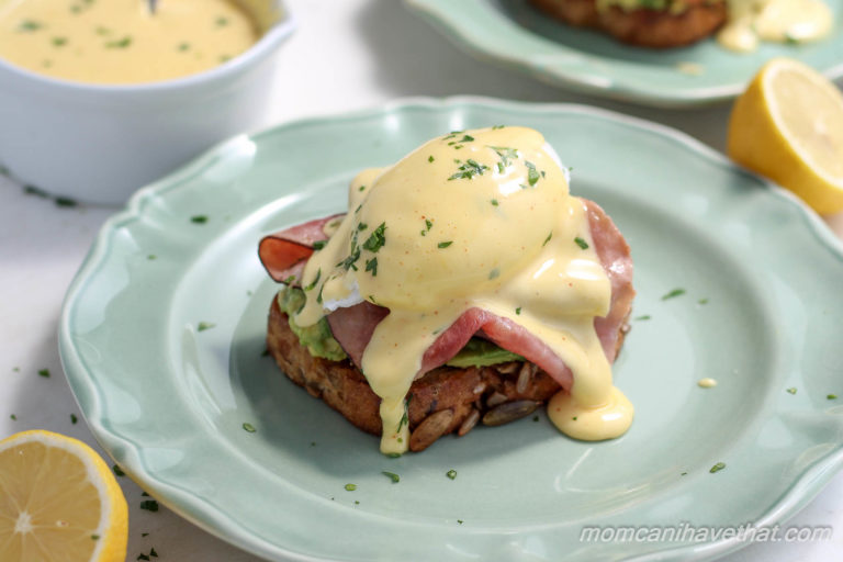 Poached Egg on Avocado Toast with Blender Hollandaise | Low Carb, Gluten-free, Keto, THMS | lowcarbmaven.com