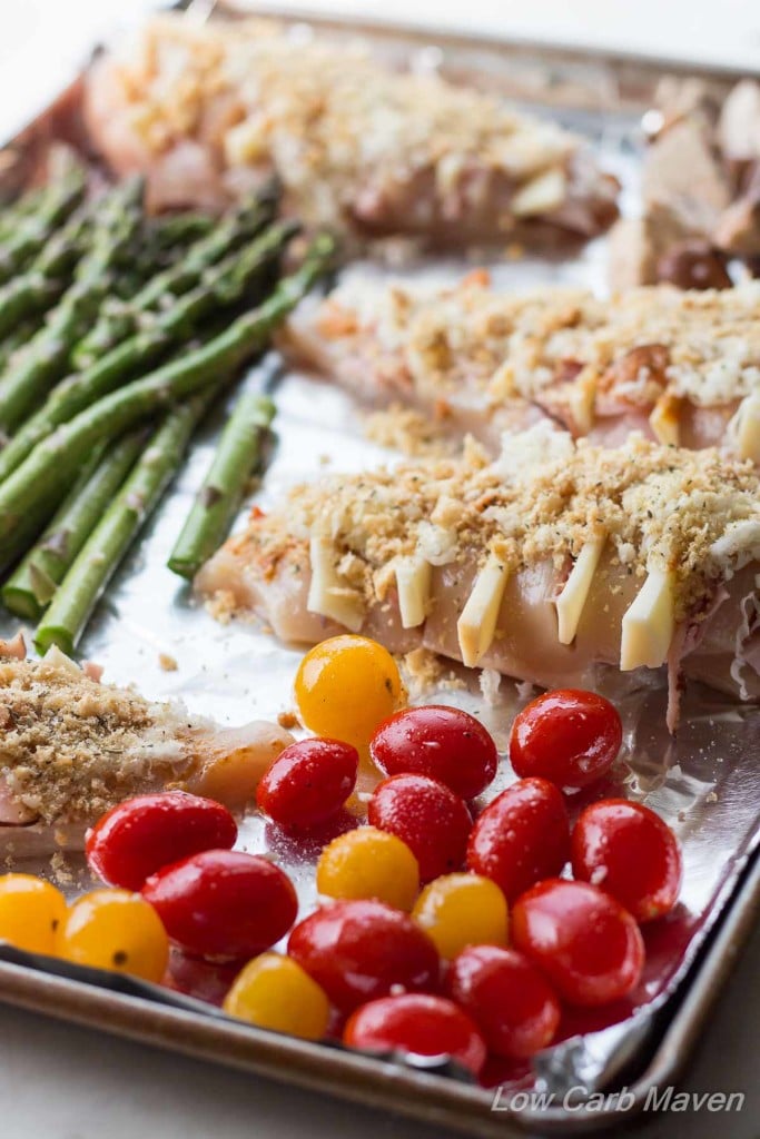 Ham & Smoked Mozzarella Hasselback Chicken Sheet Pan Dinner