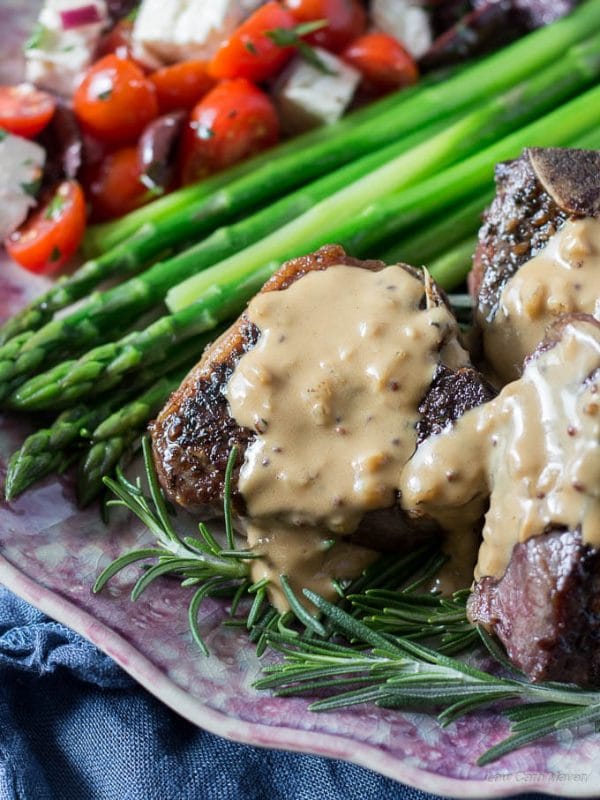 Easy pan seared lamb chops with mustard cream sauce.