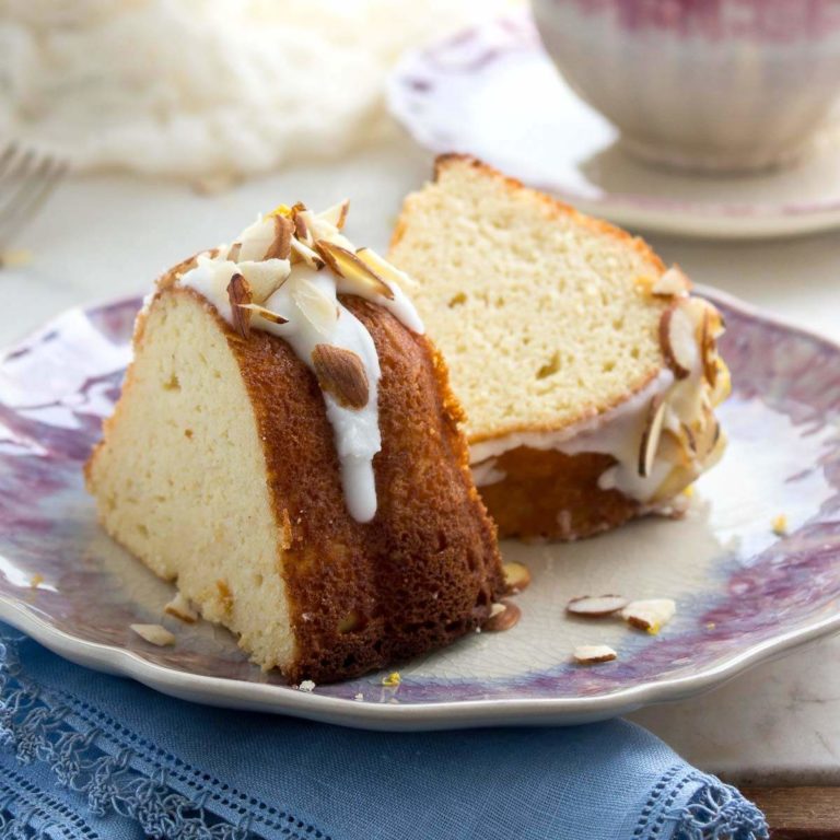 Almond flour, coconut flour and cream cheese combine to produce moist, low carb bundt cake. | low carb, keto, thm