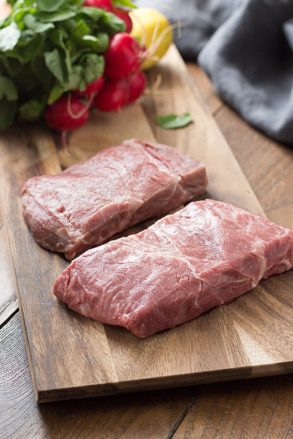 Grass-fed, grass-finished flat iron steak.