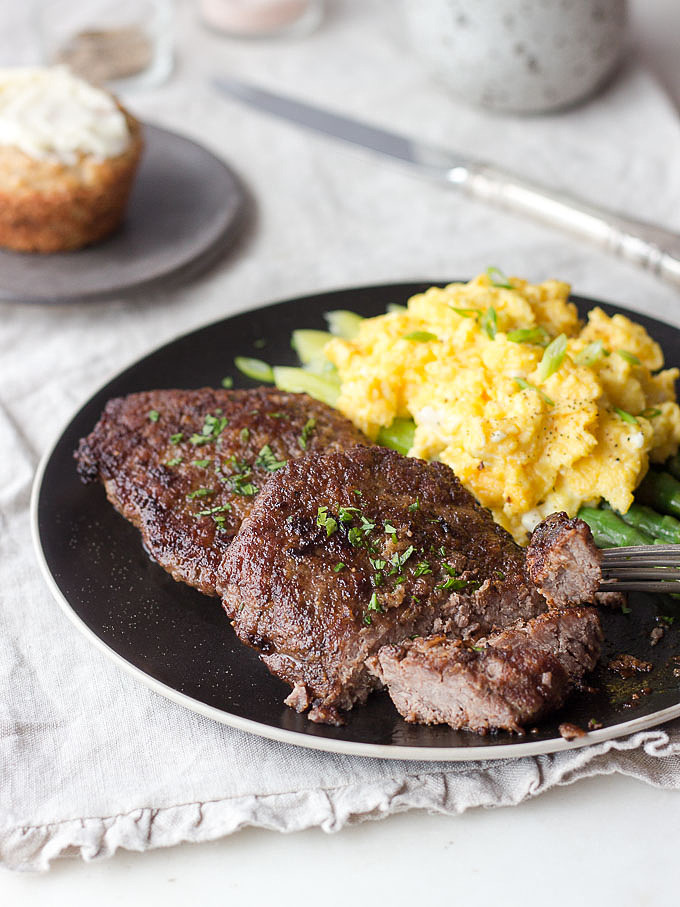 Steak and eggs makes a great fast & easy low carb breakfast!
