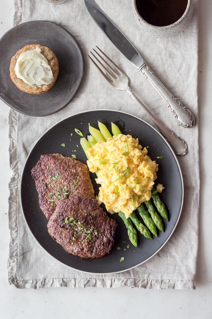 Steak and eggs makes a great fast & easy low carb breakfast!