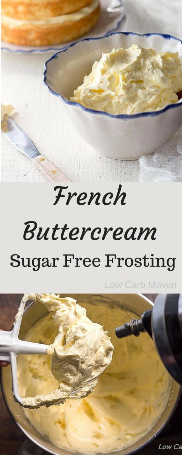 French Buttercream Sugar Free Frosting - a silky frosting perfect for low carb keto diets