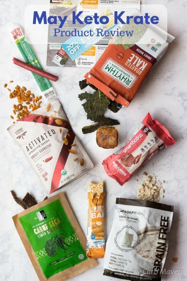 Assorted low carb snacks and keto snacks from Keto Krate subscription service.