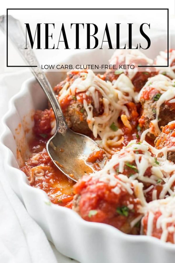 Easy keto low carb meatballs made in the Italian style can be baked or pan fried. This recipe is gluten-free and great for keto diets.
