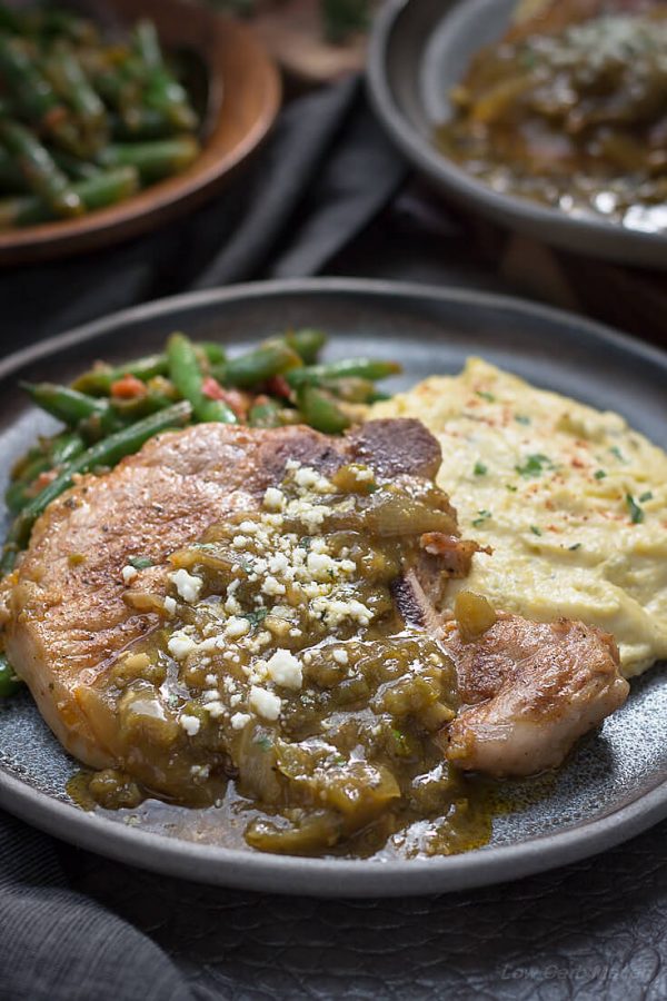 Miss low carb Mexican food? Devour these Mexican Pork Chops recipe with easy chile verde sauce!
