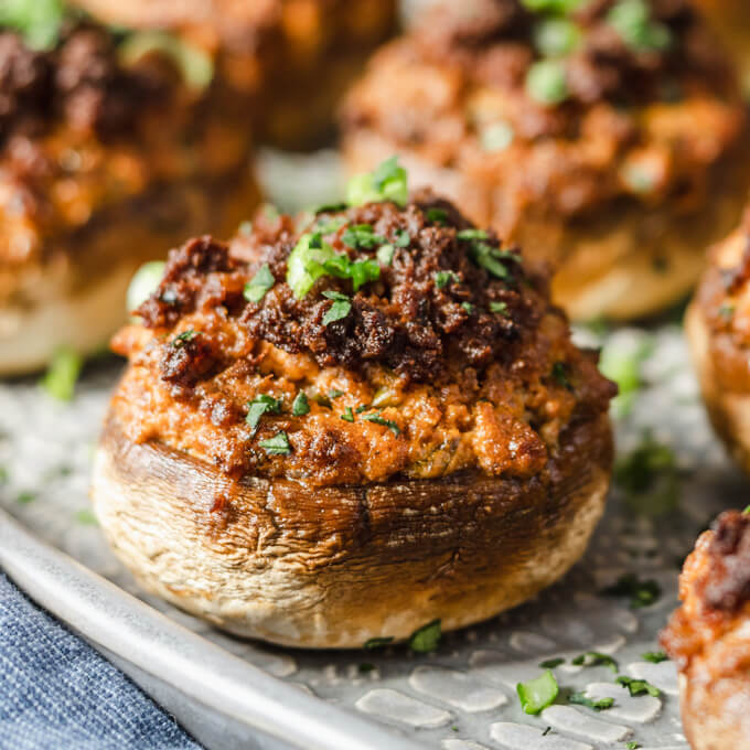 Chorizo Sausage Stuffed Mushrooms